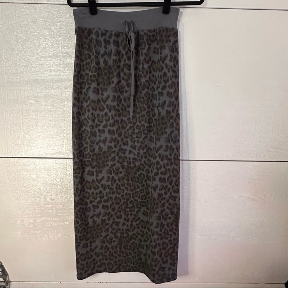 Hard Tail Leopard Weekend Maxi Skirt Gray Size Small